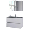 Bruynzeel Miko badmeubelset 101x66.5x51cm met spiegelkast mat wit SW339847 Bruynzeel Miko badmeubelset 101x66.5x51cm met spiegelkast mat wit SW339847