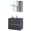 Bruynzeel Miko badmeubelset 81x66.5x51cm met spiegelkast grafiet SW339808 Bruynzeel Miko badmeubelset 81x66.5x51cm met spiegelkast grafiet SW339808