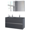 Bruynzeel Miko badmeubelset 121x66.5x51cm met spiegelkast dubbele kom grafiet SW339902 Bruynzeel Miko badmeubelset 121x66.5x51cm met spiegelkast dubbele kom grafiet SW339902