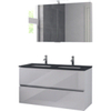 Bruynzeel Miko badmeubelset 121x66.5x51cm met spiegelkast dubbele kom glans wit SW339828 Bruynzeel Miko badmeubelset 121x66.5x51cm met spiegelkast dubbele kom glans wit SW339828