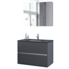 Bruynzeel Miko badmeubelset 91x66.5x51cm met spiegelkast grafiet SW338006 Bruynzeel Miko badmeubelset 91x66.5x51cm met spiegelkast grafiet SW338006