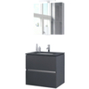 Bruynzeel Miko badmeubelset 71x66.5x51cm met spiegelkast grafiet SW339809 Bruynzeel Miko badmeubelset 71x66.5x51cm met spiegelkast grafiet SW339809