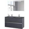Bruynzeel Miko badmeubelset 121x66.5x51cm spiegel dubbele kom grafiet SW257359 Bruynzeel Miko badmeubelset 121x66.5x51cm spiegel dubbele kom grafiet SW257359