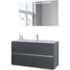 Bruynzeel Miko badmeubelset 121x66x51cm met spiegel enkele kom grafiet SW334467 Bruynzeel Miko badmeubelset 121x66x51cm met spiegel enkele kom grafiet SW334467