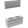 Bruynzeel Pinto badmeubelset 150x65.3x46cm met spiegel dubbele kom mat wit SW112817 Bruynzeel Pinto badmeubelset 150x65.3x46cm met spiegel dubbele kom mat wit SW112817