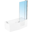 Novellini Iris paroi de baignoire Combi avec segment fixe droit 86x150cm profilé chrome et verre transparent 0335659