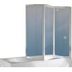 Novellini Aurora pare-baignoire rabattable 3 volets 138x138cm profil blanc et verre transparent 0988271