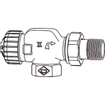 Heimeier V exact robinet d'arrêt de radiateur équerre inversée 3/8 nickelé GA66992