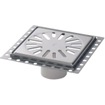 Aquaberg Renouvellement en acier inoxydable avec grille en acier inoxydable incl. deux siphons anti-odeur 150x150mm hauteur d''encastrement 7mm SW63280