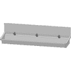 Intersan Sanilav auge de lavage avec dosseret 180cm avec 3 robinets temporisés inox 304 GA32431