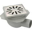 Aquaberg regard en plastique/pièce à poser avec raccord latéral 40mm avec grille en inox réglable 10x10cm avec siphon à odeur PPC 40mm 2300034