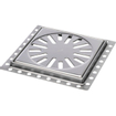 Aquaberg siphon de rénovation avec grille en inox 150x150mm hauteur d''encastrement 10mm 2300002