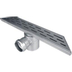 Aco Showerdrain d slot caniveau de douche 30x7cm h 8 ss 30mm sortie latérale inox GA70458