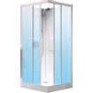 Kinedo Kineprime cabine de douche carrée avec bac à douche 15cm avec portes coulissantes 90x90x208cm avec mitigeur de douche, douchette à main et barre murale blanc/clair SW47094