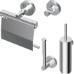 Ideal Standard Iom ensemble d’accessoires pour WC avec patère porte-serviette dérouleur de papier toilette avec couvercle avec ensemble balai WC et porte-rouleau de réserve chromé 0180885
