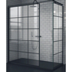 Douche à l'italienne Novellini Kuadra 120 ver.117-120 motif carré noir mat SW160078