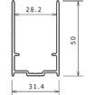 Novellini Young 2.0 profil de rallonge H=200cm chrome 0336566