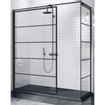 Douche à l'italienne Novellini Kuadra 120 ver.117-120 motif rayures noir mat SW160079