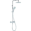 Kludi Freshline colonne de douche avec tête de douche thermostatique ø25cm et douchette à main 3s avec flexible de douche 160cm chrome 0413173