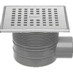 Easy drain Aqua plus quattro siphon de sol avec pièce de finition en acier inoxydable avec grille en acier inoxydable et sortie latérale 15x15cm profondeur d'installation 73 106mm siphon à eau 50 à 25mm 2302712