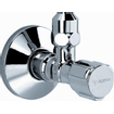 Schell Comfort robinet d'arrêt d'angle avec rosace avec bouton 3/8x10mm chrome 0440175