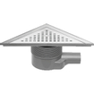 Easy drain Aqua delta siphon de sol triangulaire avec finition abs/grille rvs et évacuation latérale 22x22cm siphon 50 à 25mm 2302703