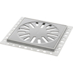Aquaberg regard de rénovation en plastique avec grille en inox 146x146mm hauteur d'encastrement 10mm inox brillant 2300076