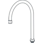 Ideal Standard Bec pour robinets sanitaires H18cm avec bec orientable Laiton Chromé brillant SW117279