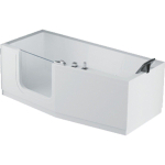 Novellini Iris Combi bad acryl links met deur en met 2 panelen 170x70/80x62cm met frame wit 0335652