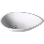 Crosstone Max opbouwwastafel 41.2x57.2x13.8cm 0 kraangaten ovaal Solid Surface wit mat SW96968