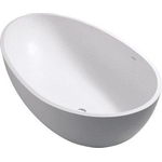 Crosstone Max baignoire îlot 176x96x51cm ovale Solid Surface blanc mat SW96969