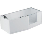 Novellini Iris Baignoire combinée acrylique droite avec porte et avec 1 panneau 170x70/80x62cm avec cadre blanc 0335651