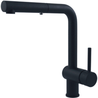Robinet de cuisine Paffoni Light 29,2 cm avec bec extractible 2 types de jets noir mat