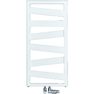 Zehnder Ribbon radiateur sèche-serviettes 126.6x50cm 509watt acier blanc brillant
