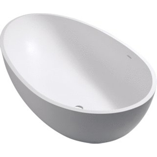 Crosstone Max baignoire îlot 176x96x51cm ovale Solid Surface blanc mat