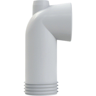 Wisa Coude d'évacuation WC avec raccord pour fontaine ou aérateur blanc