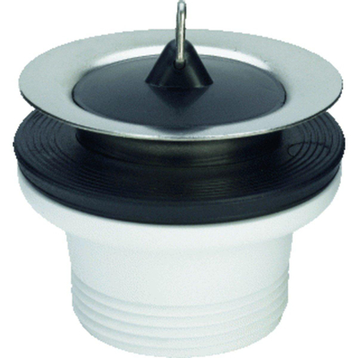 Viega gootsteenplug 6/4 70mm met stop met dikke ring chroom