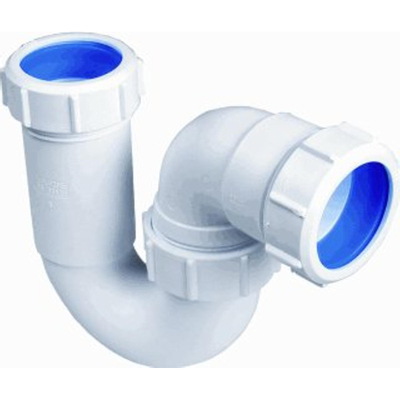 McAlpine Siphon tubulaire en plastique siphon tubulaire modèle P avec marque de qualité KOMO 40x40mm 2xraccord par collier