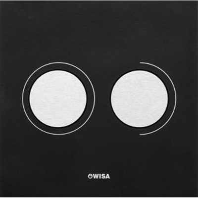 Wisa Luga bedieningsplaat aluminium pneumatisch 16x16cm met dualflush voor XS WC element zwart