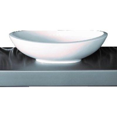 Crosstone Perre lavabo à poser 36x61,5x17cm 0 trous de robinet ovale Solid Surface blanc mat