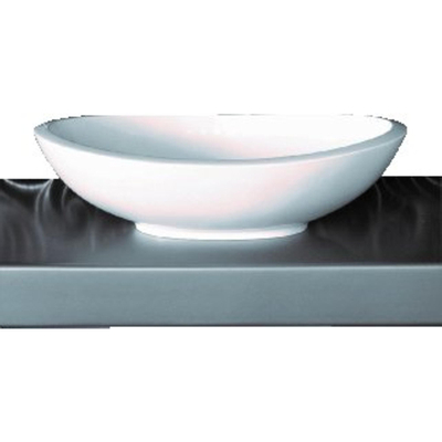 Crosstone Perre Lavabo à poser 61.5x36x17cm ovale Solid Surface blanc mat