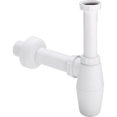 Viega siphon à culot en plastique incluant tube mural prolongé et rosace 5/4x25cm