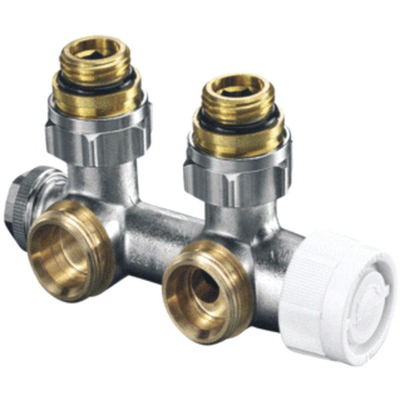 Oventrop Multiblock Raccord bas T 2 tubes 1/2 équerre Kvs = 075 m3/h