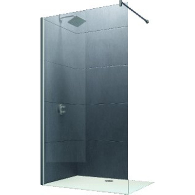 Huppe Design elegance zijwand vast 100x200cm matzilver helder glas