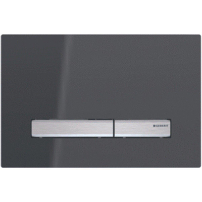 Geberit Sigma50 bedieningplaat met dualflush frontbediening voor toilet 24.6x16.4cm spiegelend rookglas / chroom TWEEDEKANS