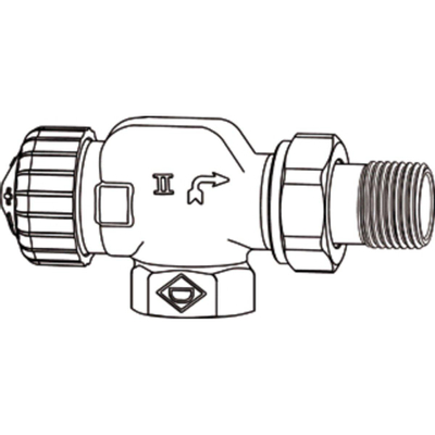 Heimeier V exact radiatorafsluiter haaks verkeerd 3/8 vernikkeld