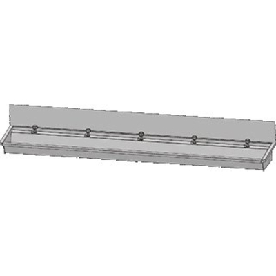 Intersan Sanilav wasgoot met spatbord 300cm met 5 kranen inox 304