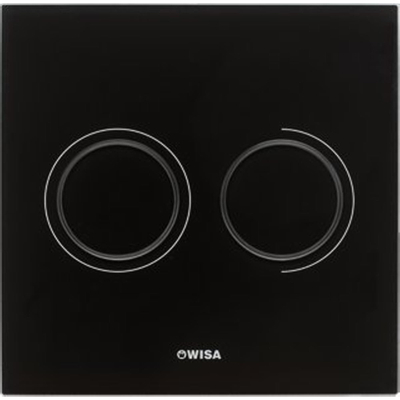 Wisa Luga bedieningsplaat glas pneumatisch 16x16cm met dualflush voor XS WC element zwart
