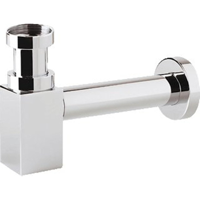 Raminex Slim Siphon 1.1/4inch avec rosace inclus tube mural Laiton Inox