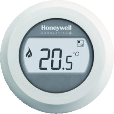 Honeywell Round thermostat d'ambiance 24v modulation/opentherm chauffage central + eau chaude blanc